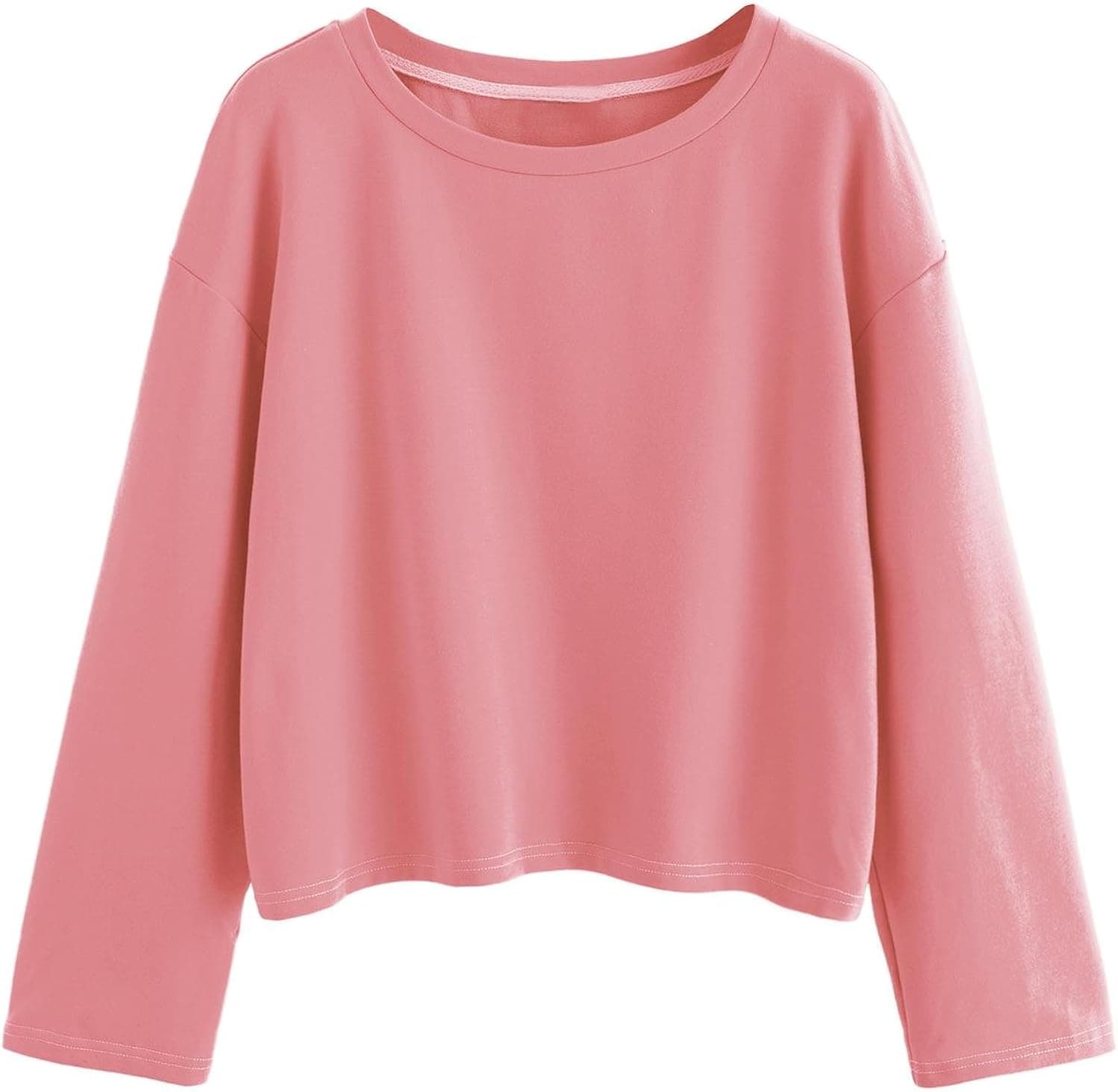 SweatyRocks Women's Casual Long Sleeve Tops Raw Cut Pullover Sweatshirt