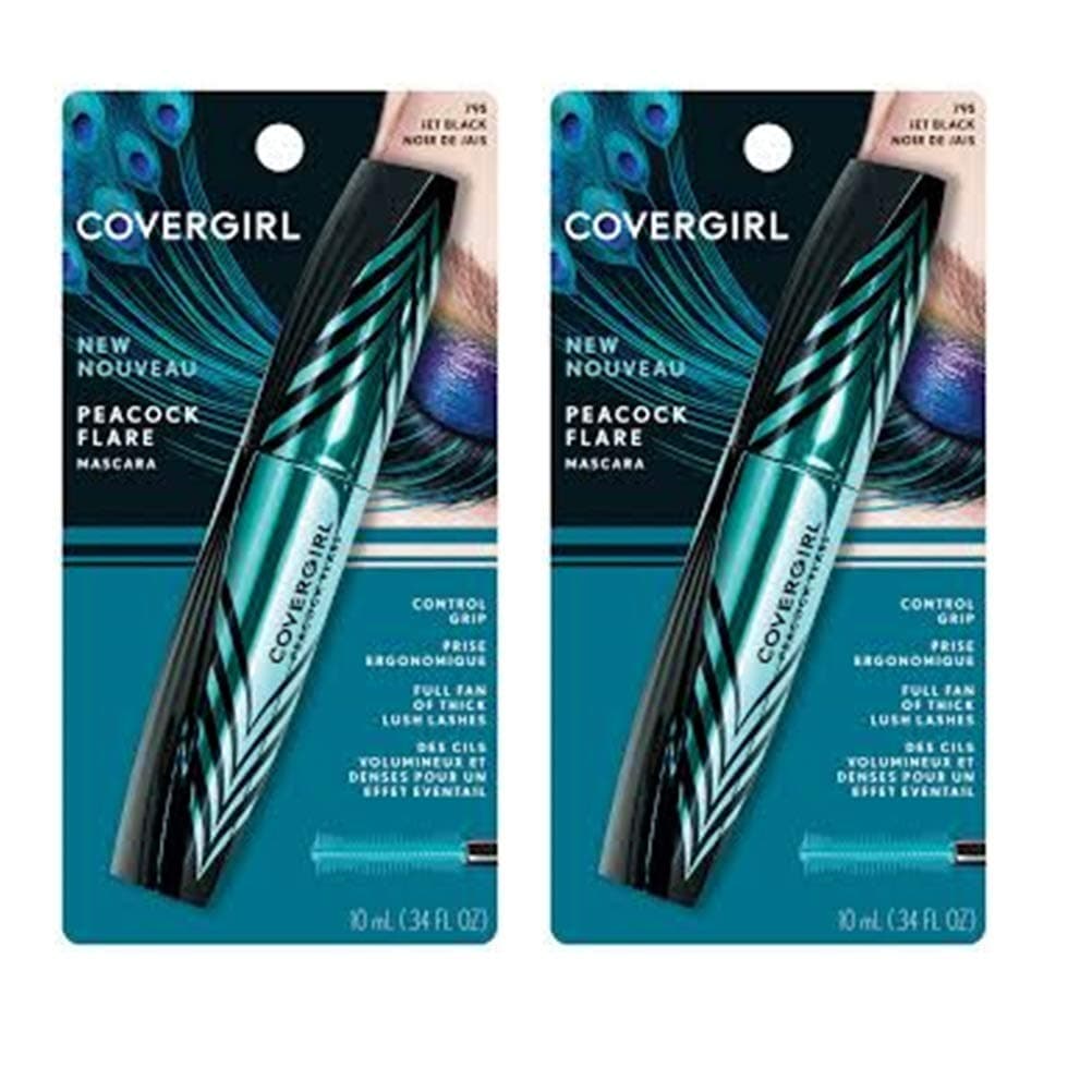 Pack of 2 CoverGirl Peacock Flare Mascara, Jet Black 795