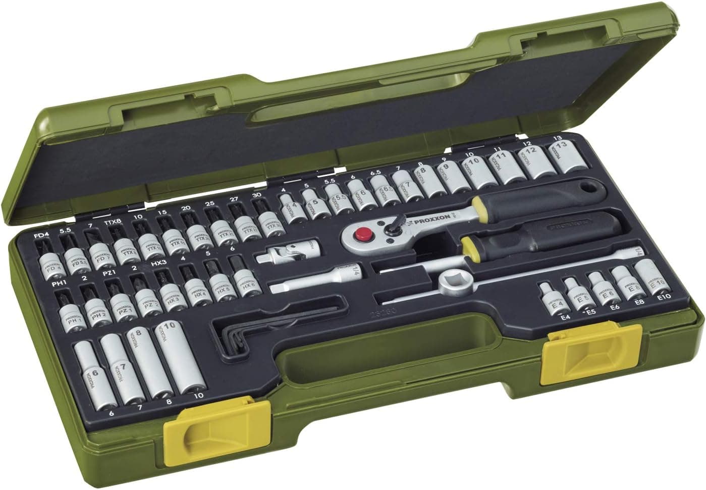 Proxxon 23280 49-Piece Precision Engineer's 1/4-Inch Drive Set