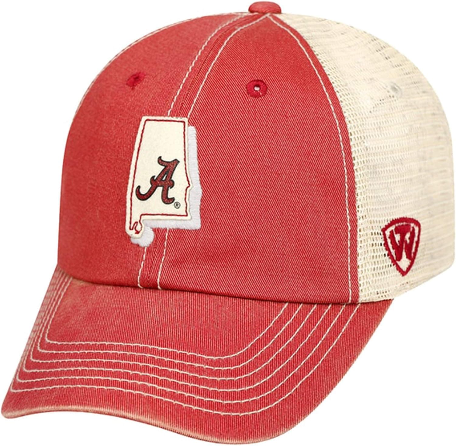 Top of the World NCAA-United Two Tone Trucker Mesh-Adjustable Snapback-Hat Cap-Alabama Crimson Tide