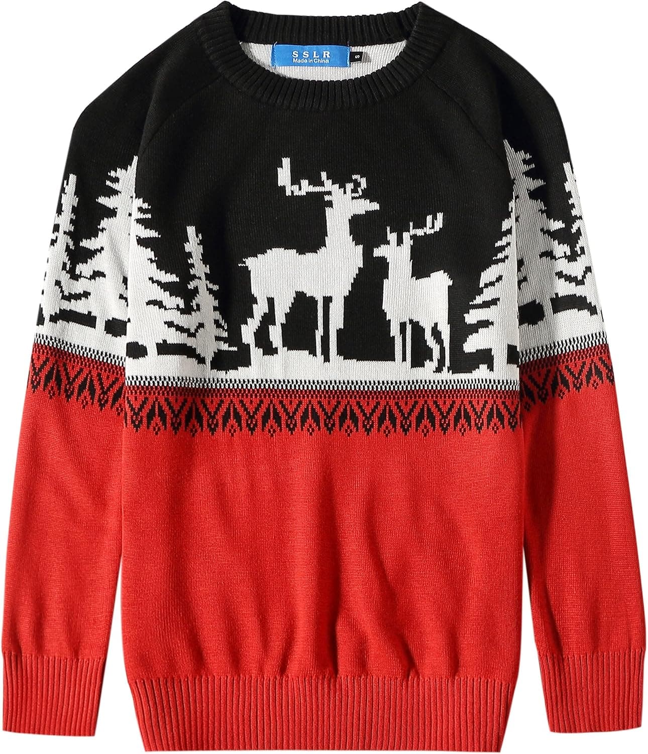 SSLR Youth Big Boys Holiday Santa Clause Pullover Sweater Ugly Christmas Sweater for Kids