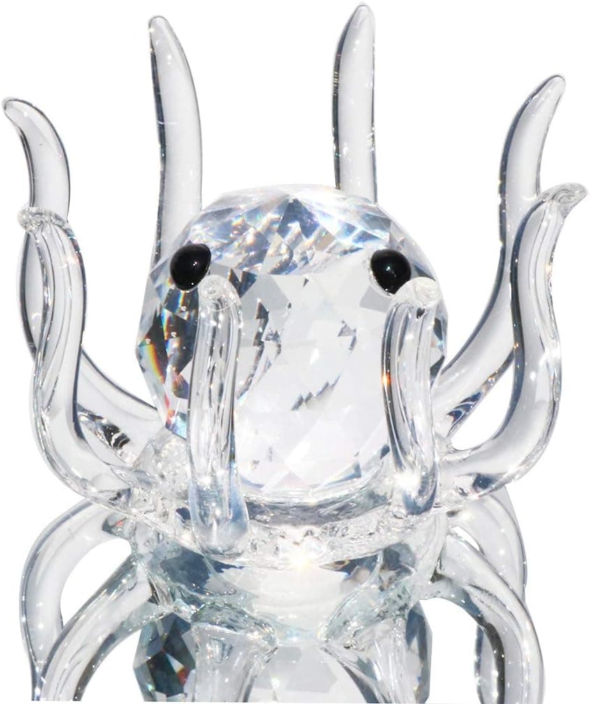 HANUR Crystal Ornament Tranparent Lovely Octopus Figurine, Decoration Collection Devoted for Fun