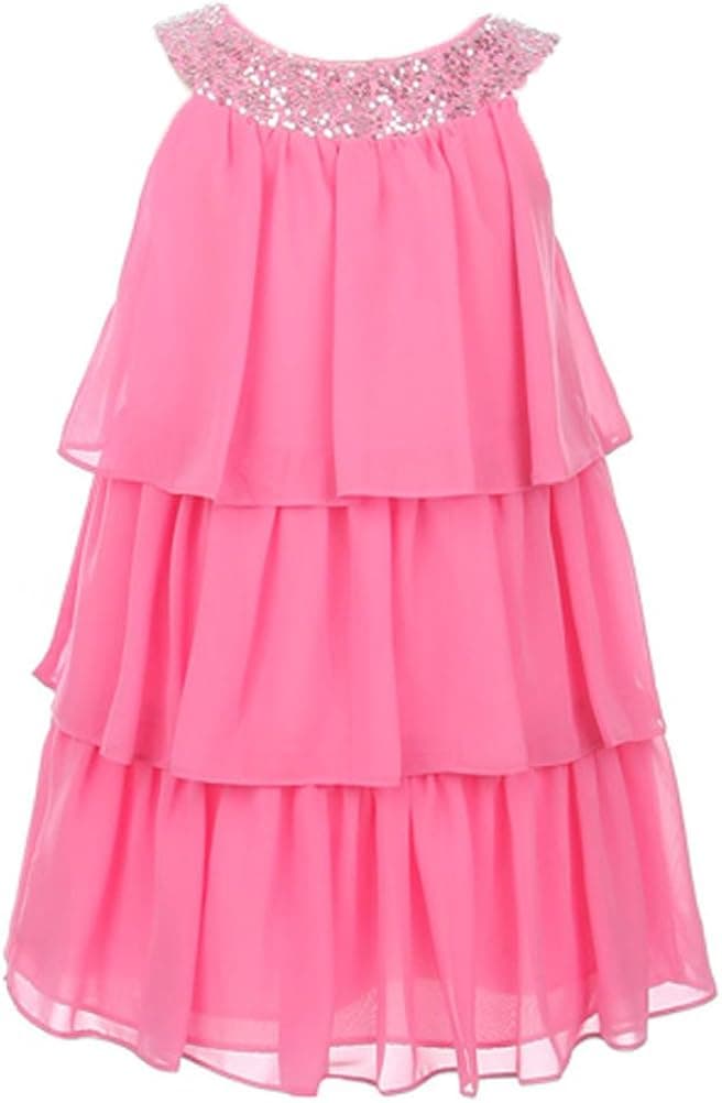 Sweet Kids Girls Triple Tiered Chiffon Dress