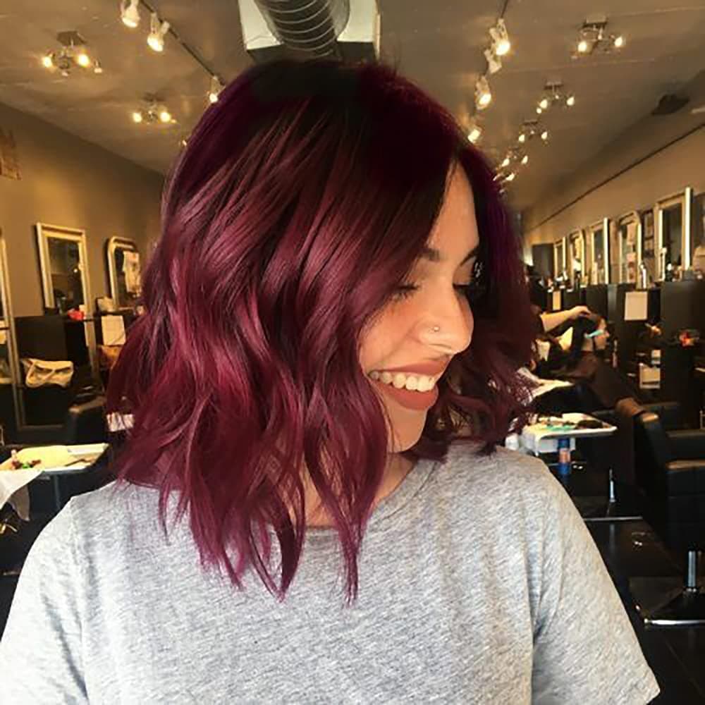 AISI BEAUTY Wavy Bob Wigs Wine Red Wig for Women Natural Side Part Short Wave Shoulder Length Synthetic Heat Resistant Fiber Hair.