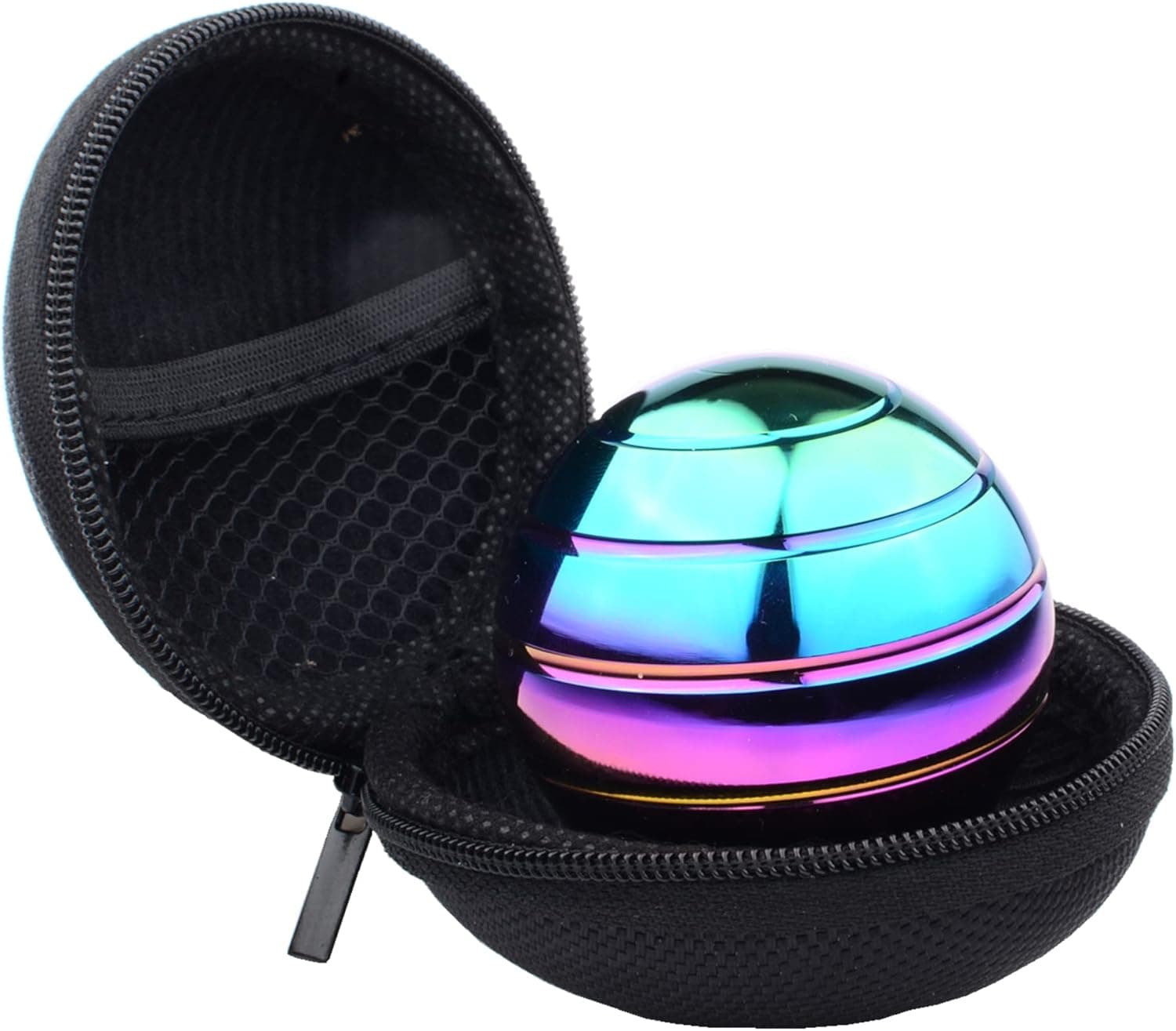 Kinetic Desk Toys， Full Body Optical Illusion Spinner Ball， Large Longer Time Spinning Top, Ideal for Parties, Holidays, classrooms or for use as Office Toys-with Storage Bag