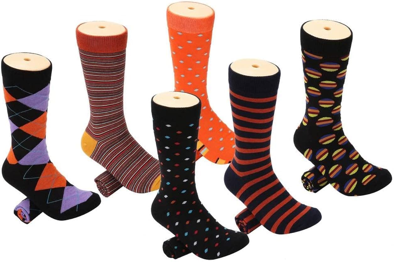 Mio Marino Men's Dress Socks - Colorful Funky Socks for Men - 6 Pack