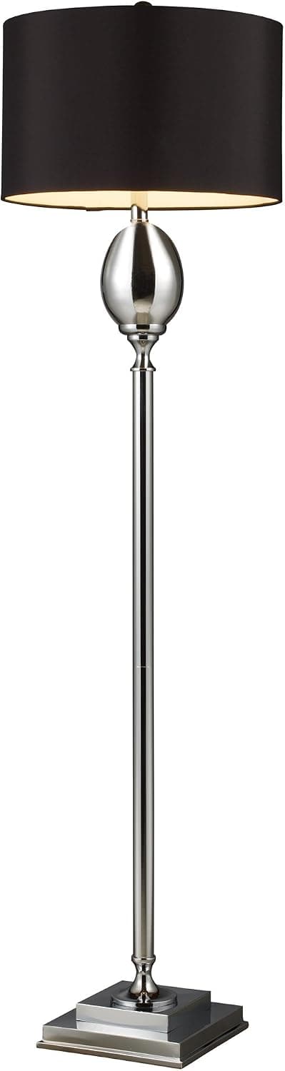 Dimond D1427B Waverly Floor Lamp, Chrome Plated Glass with Black Shade