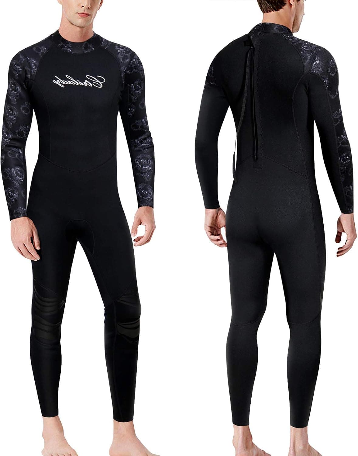 CtriLady Wetsuits, Men Guardian 1.5mm Neoprene Full Scuba Diving Suits, Surfing Swimming Long Sleeve Suits Keep Warm Back Zip for Diving Kayaking Swimming Snorkeling