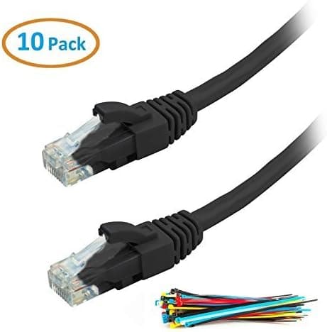 Aurum Cables 1.5 Feet Cat6 Snagless Network Ethernet Patch Cable - Black - 10 Pack