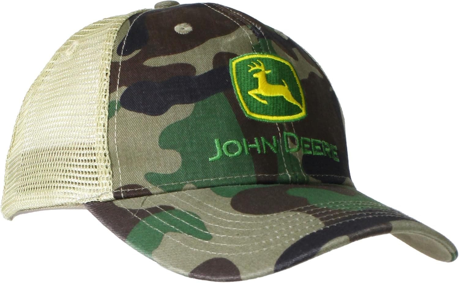 John Deere NCAA Mens Camo Mesh Back Logo Core Baseball Cap
