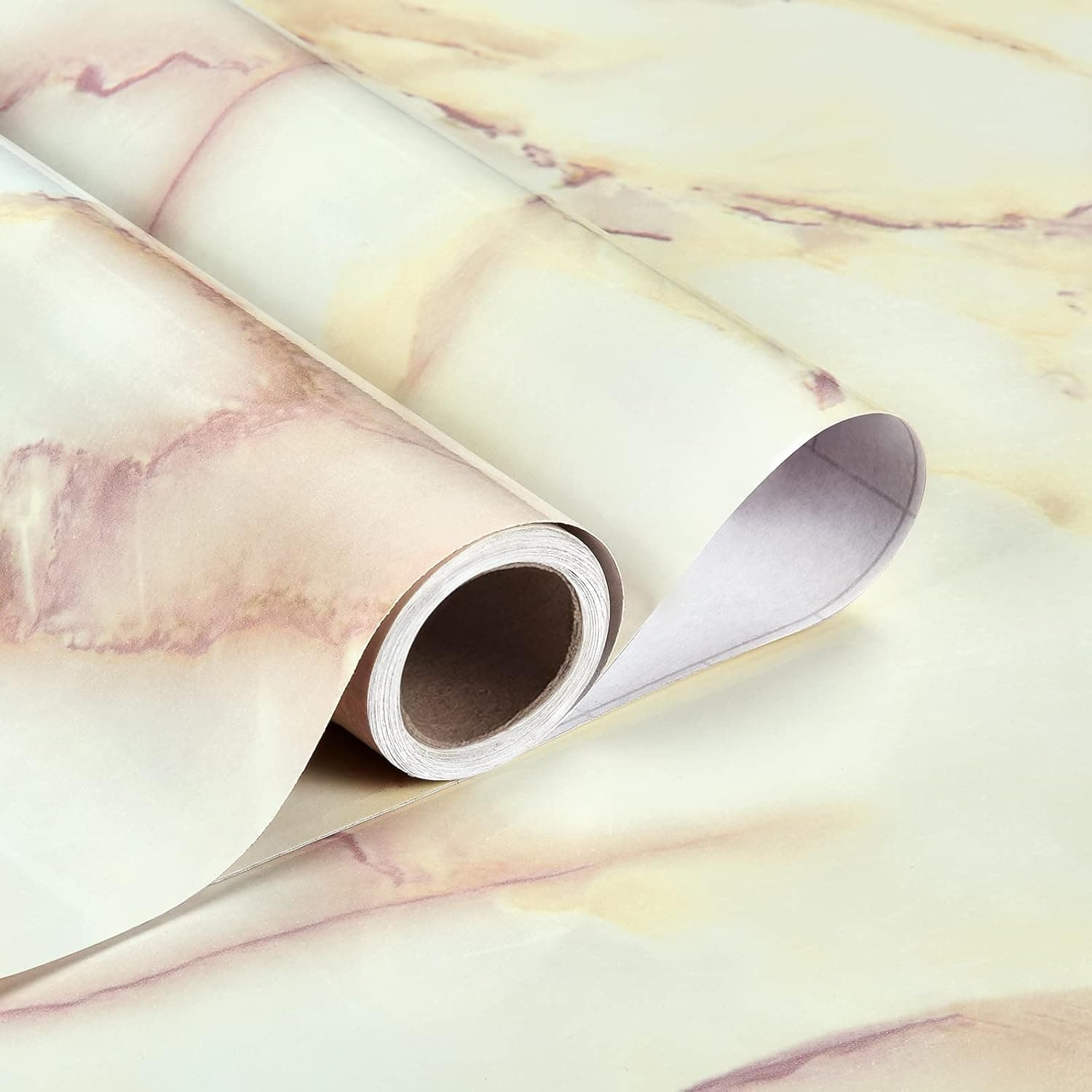 Caltero Pink Marble Wallpaper 17.7In x 32.8Ft Pink Marble Contact Paper Peel and Stick Wallpaper Self Adhesive Removable Waterproof Marble Wallpaper PVC for Kitchen Countertop Table Shelf Drawer