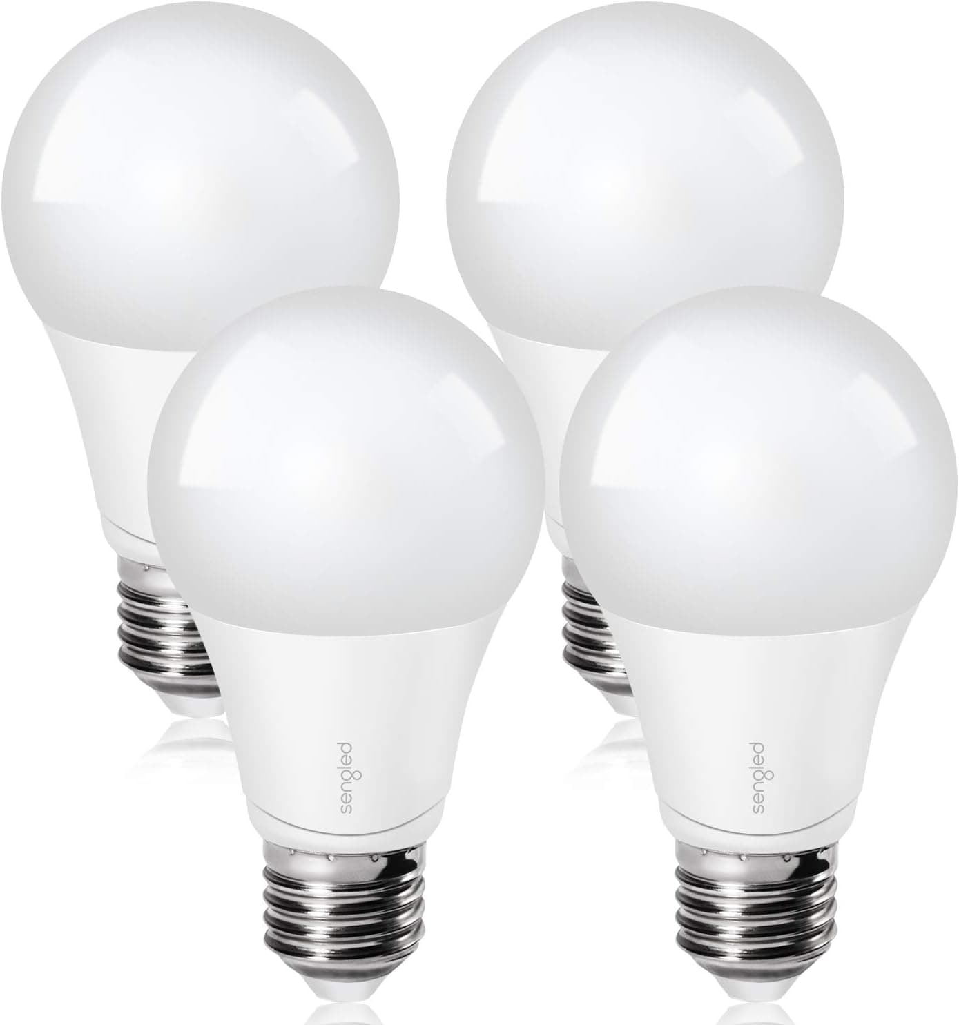 Sengled A19 LED Light Bulbs, Soft White Light Bulb and Daylight Bulb, 2700K/5000K A19 LED Bulbs, 60W Equvilent (9W), 800 Lumens, Double Click Switch Control, Bedroom Lighting, 4 Pack