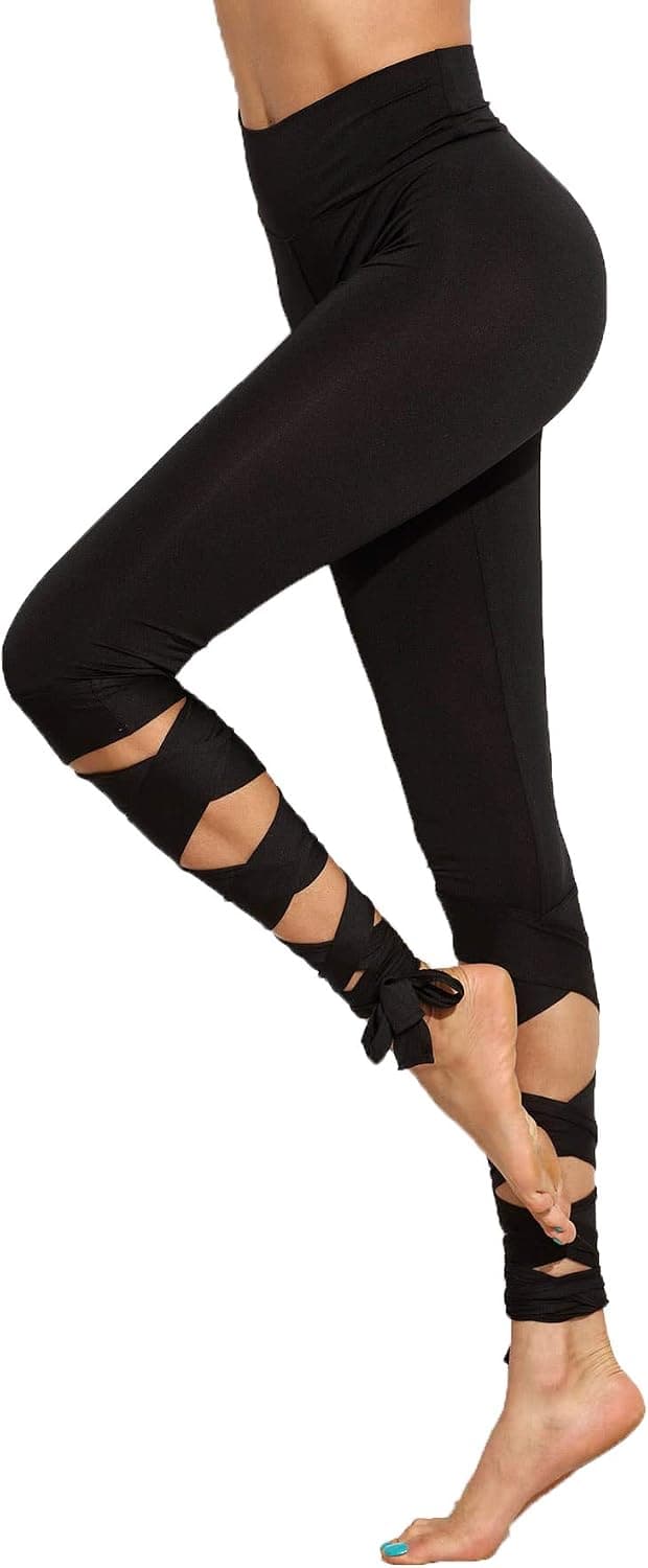 SweatyRocks Women's Cutout Leggings Skinny Yoga Pants Runing Jogger Active Tight