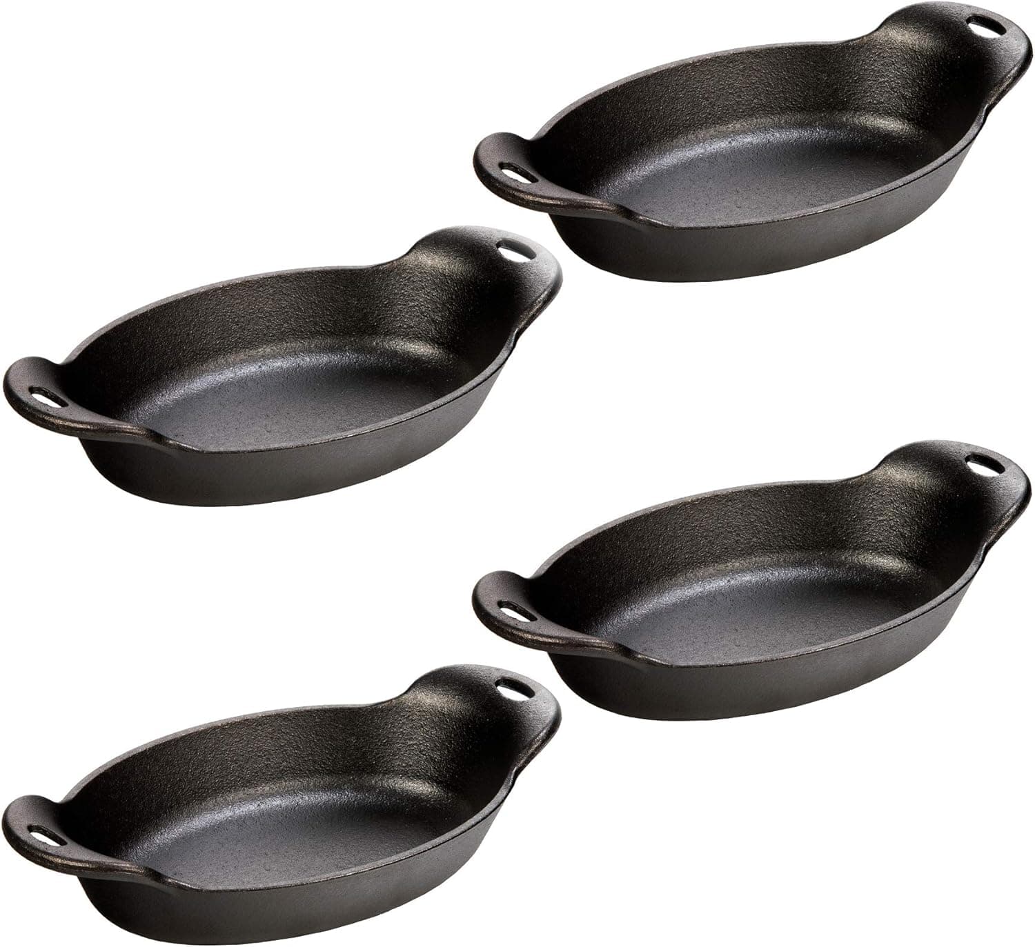 Lodge Cast Iron 16 Ounce Oval Mini Server, Set of 4