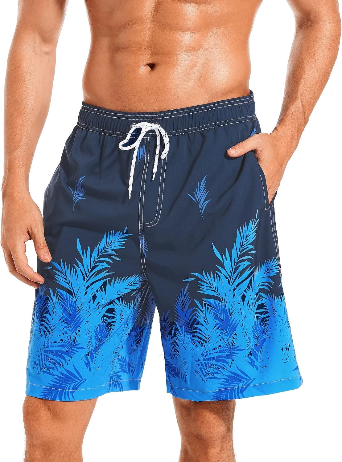 SILKWORLD Mens Swimming Trunks Quick Dry Bathing Suits Swim Shorts with Mesh Lining and Pockets