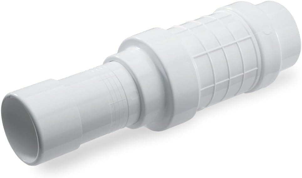 NDS QF-2000 Flo Control Quick-Fix Expansion Pipe Repair Coupling, 2 in, Socket X Spigot, 150 Psi, PVC, White