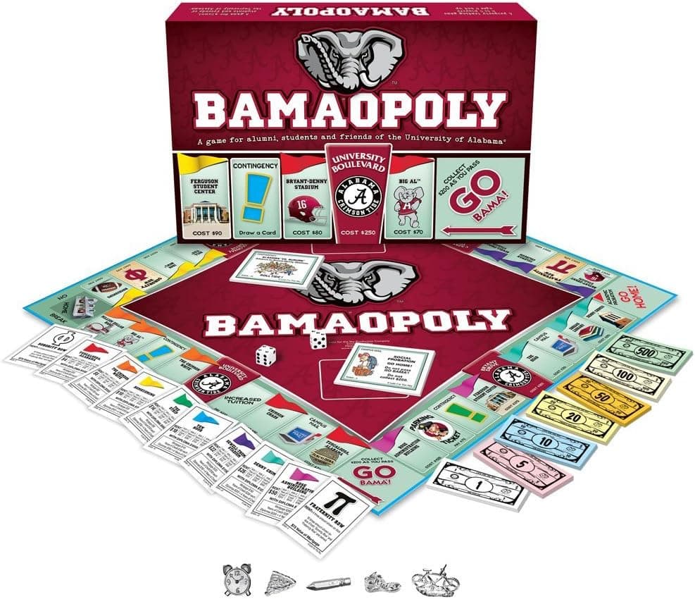Late for the Sky University of Alabama Bamaopoly, Crimson, Grey