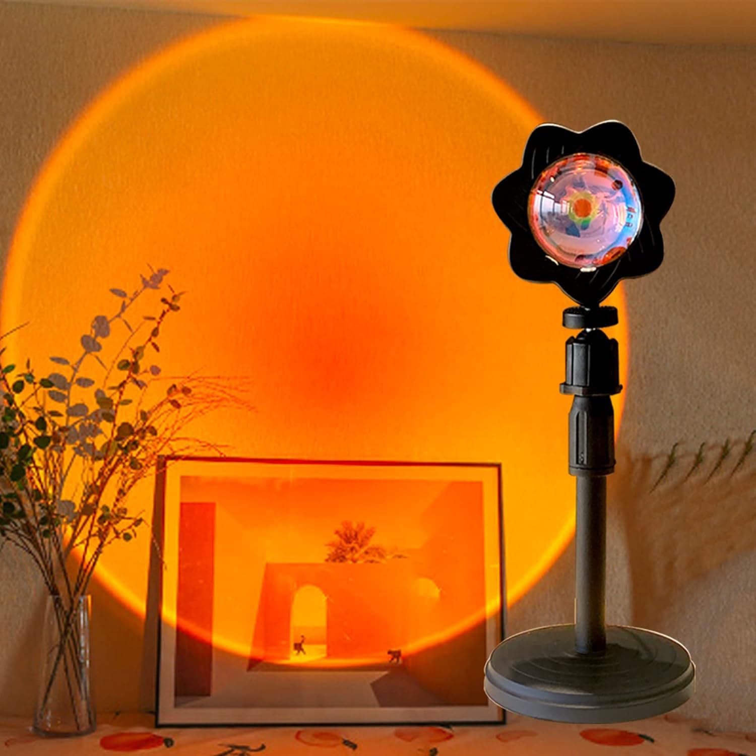 Sunset Lamp,16 Colors Led Sunset light with Remote Control,180 Degree Romantic Visual Night Light for Photography/Selfie/Party/Living Room/Bedroom Decor