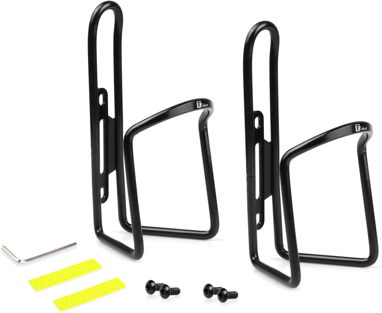 Tiekoun Bike Water Bottle Holder Cage 2 Pack, Adjustable Size Lightweight for Cycling Fits Any Bike with Easy Installation