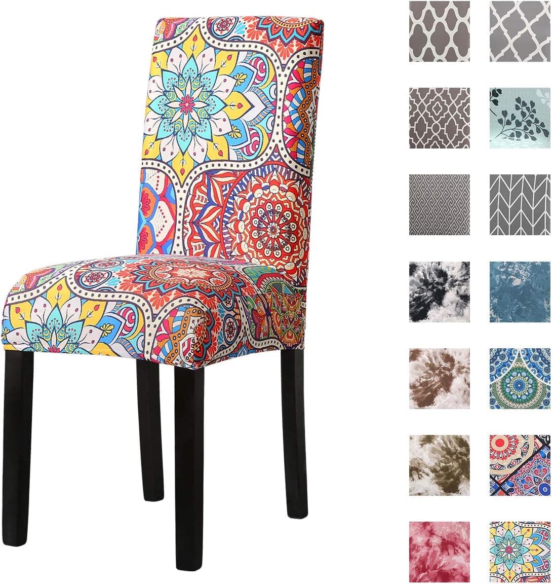 Dining Chair Cover Seat Protector Super Fit Slipcover Stretch Removable Washable Soft Spandex Fabric for Home Hotel Dining Room Ceremony Banquet Wedding Party Restaurant (Color 48, 6 Per Set)