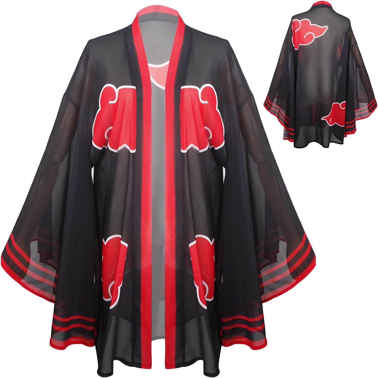 Women Demon Slayer Kimono Robe Cloak Nezuko Shinobu Tanjiro Cosplay Cover Up Chiffon Cardigan