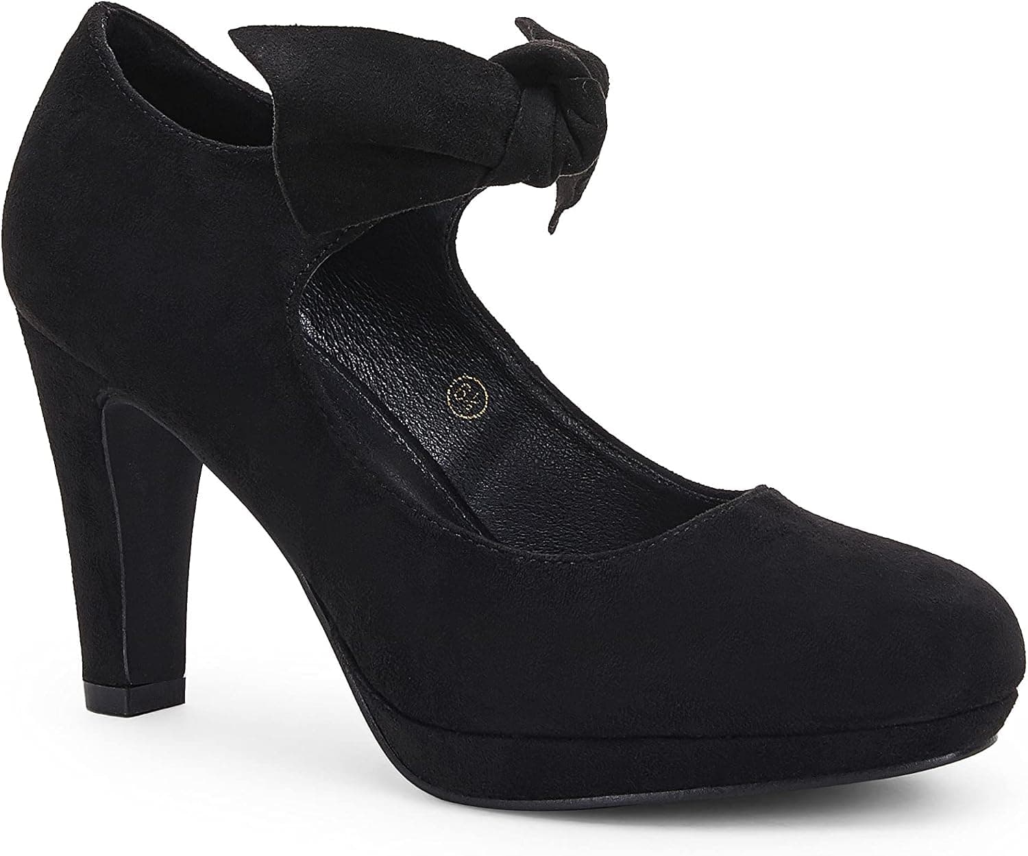 Syktkmx Womens' Bowknot Closed Toe Pumps Mary Jane Elastic Strap Platform Shoes