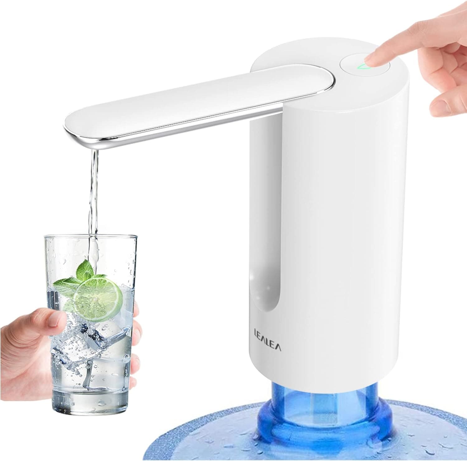Water Dispenser, 5 Gallon Water Bottle Pump,USB Charging Automatic Drinking Water Pump with Foldable Water Outlet,Portable Water Jug Switch for Home Kitchen Office Camping