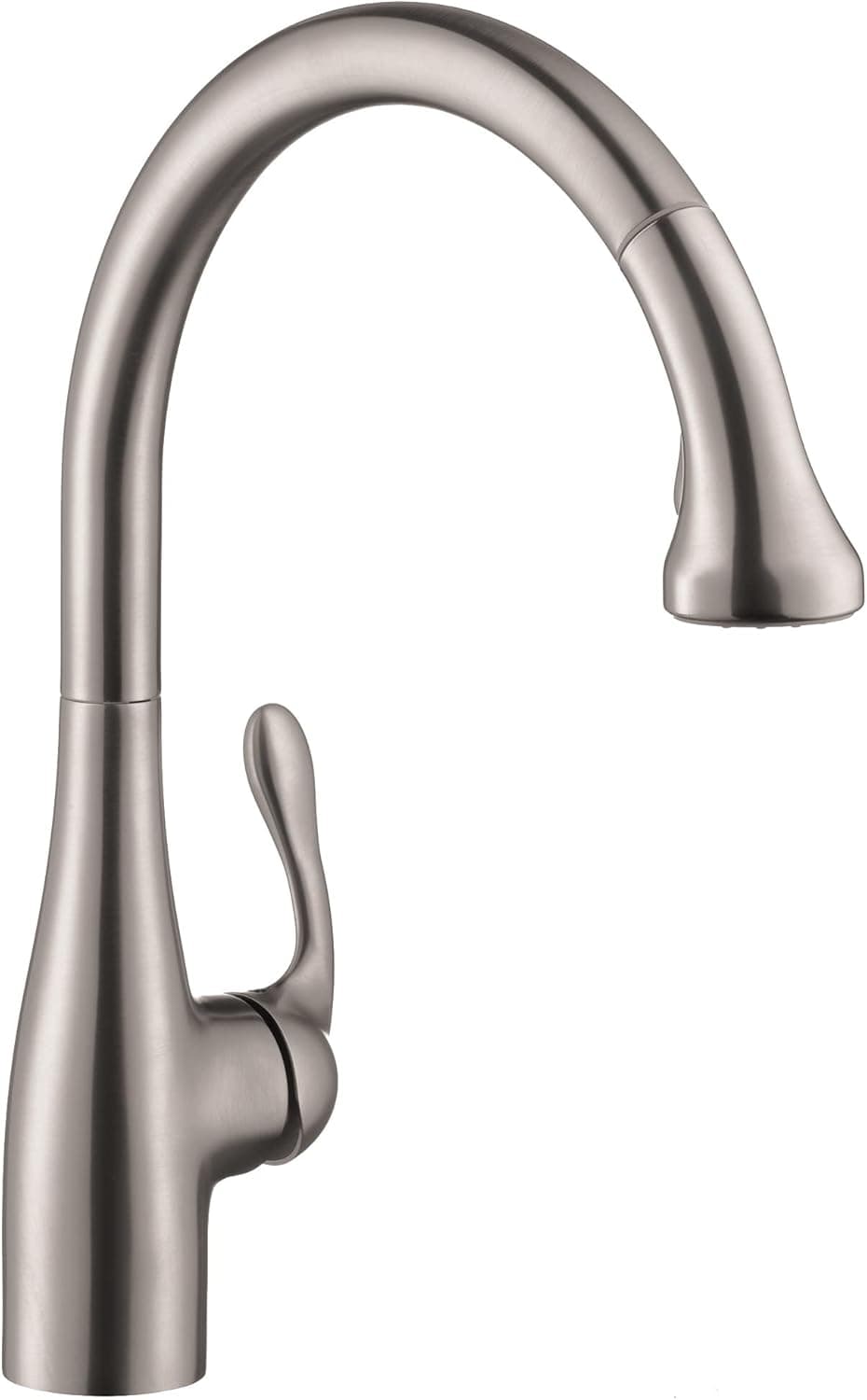 hansgrohe Allegro E Gourmet Easy Install 1-Handle 17-inch Tall Stainless Steel Kitchen Faucet with Pull Down Sprayer with QuickClean Magnetic Docking Spray Head in Stainless Steel Optic, 06460860