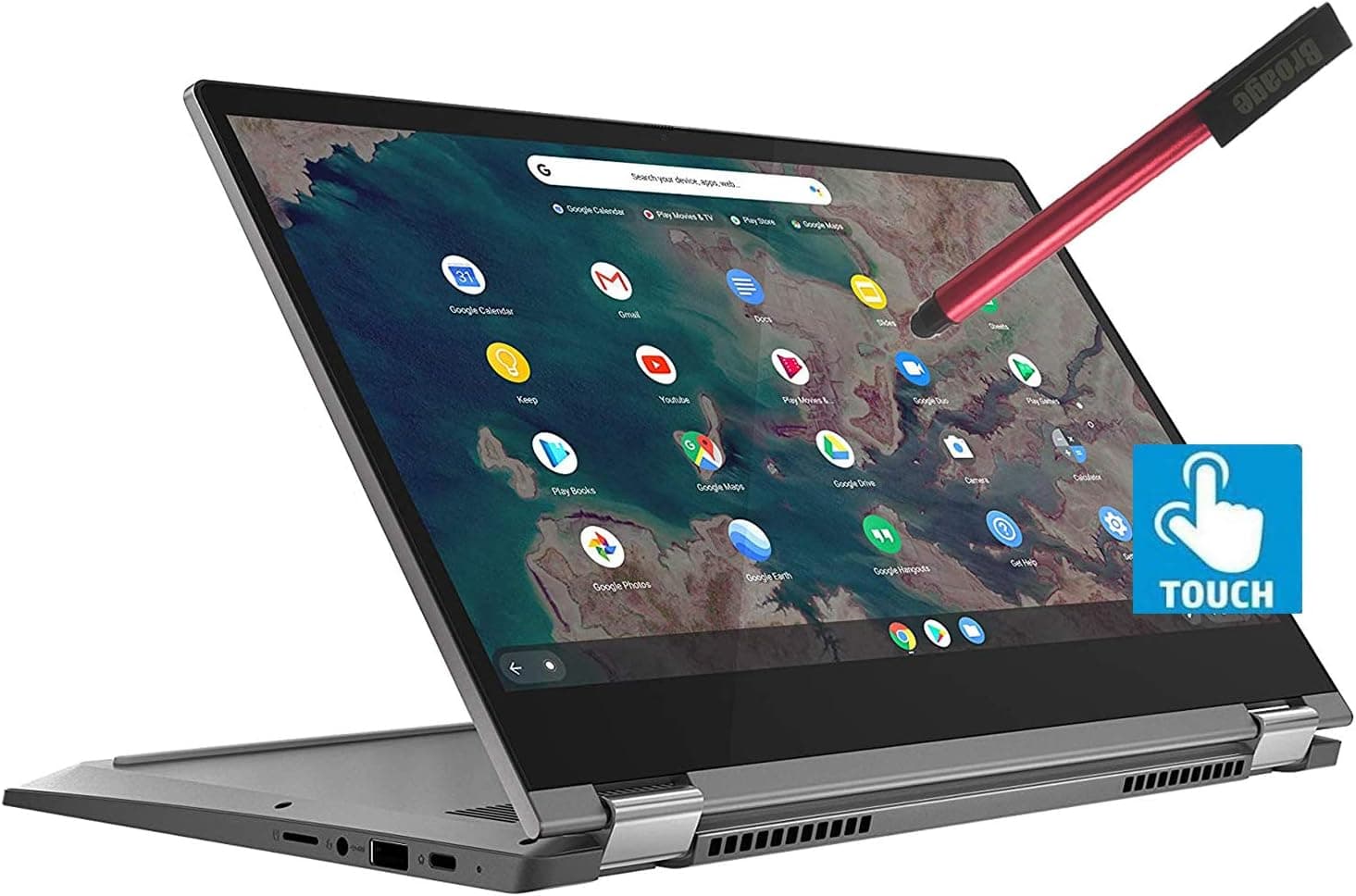 Lenovo Chromebook Flex 5 2-in-1 13.3" FHD Touchscreen Laptop Computer_ Intel Core i3-10110U up to 4.1GHz (Beats i5-7200U)_ 4GB DDR4, 64GB eMMC_ WiFi 6_ Bluetooth 5_ Chrome OS_ BROAGE 16GB Flash Stylus