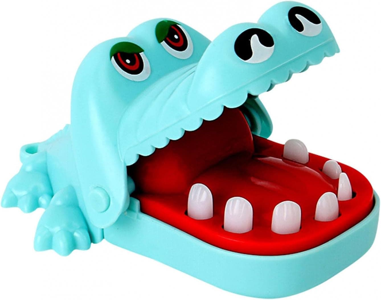 FRSH MNT Largemouth Crocodile Biting Finger Jokes Toys Mini Crocodile Teeth Toys Game for Kids Funny Practical Table Game Toy Chomping Alligator Teeth Fun Family Tabletop Party Kids Toy（002-Blue）