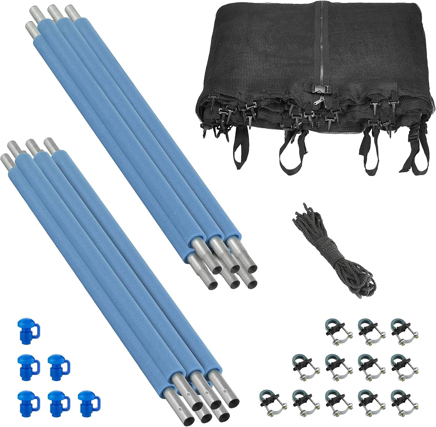 Upper Bounce® Trampoline Safety Enclosure Set of Net, Poles & Hardware