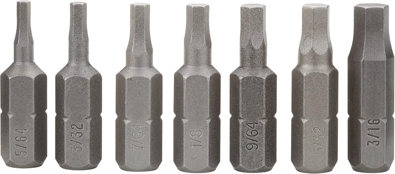 Vermont American 15596 Extra-Hard Allen Insert Screwdriver Bit Set, 7-Piece