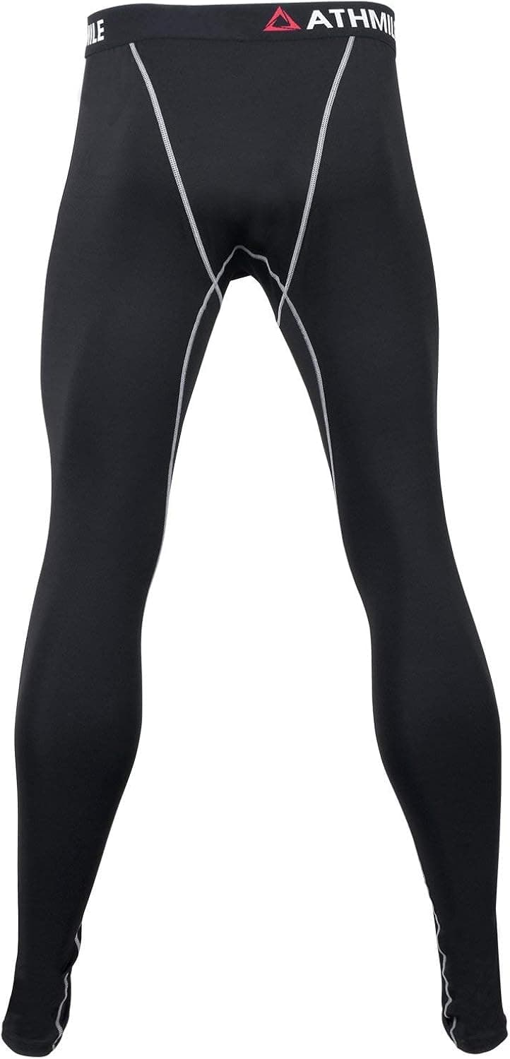 Athmile Men's Compression Pants Cool Dry Sports Tights Baselayer Capris Legging Black