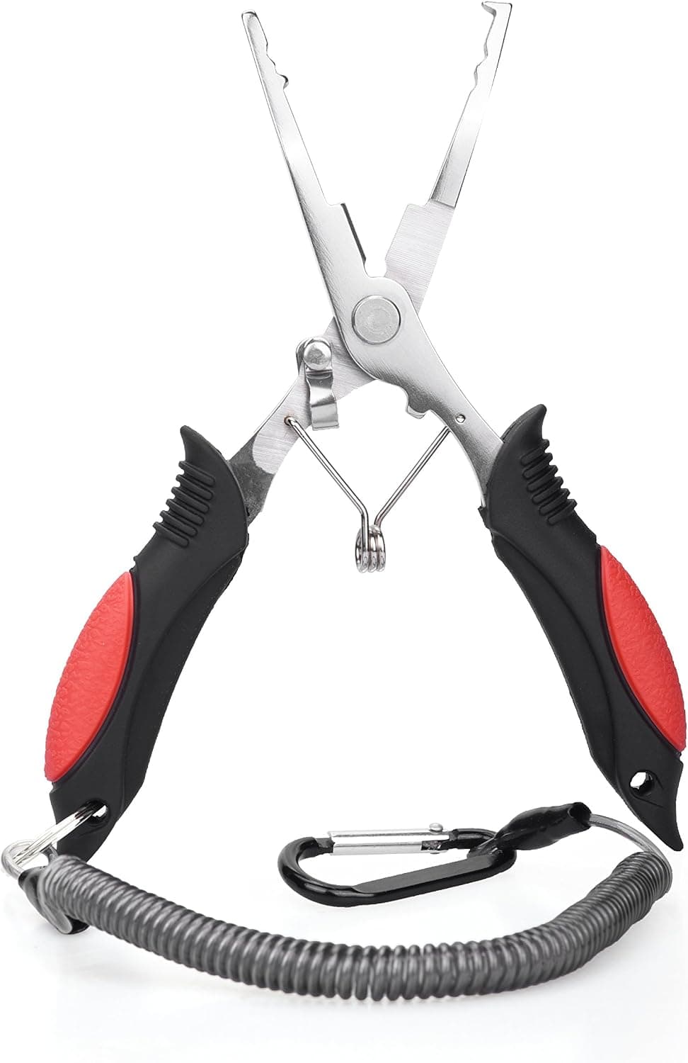 Nogis Fishing Pliers Stainless Steel Saltwater Braid Cutters Split Ring Pliers Hook Remover Fish Holder Sheath Lanyard
