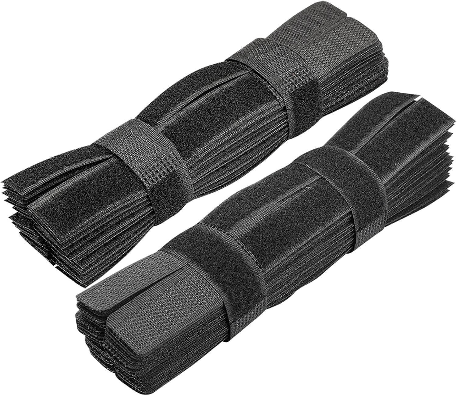 60PCS Reusable Cable Ties, Travel Wire & Cord Straps Organizer, Under Desk Cable Management for Computer/PC/Laptop/TV/Electronics, Black Nylon and 7 Inches in Length