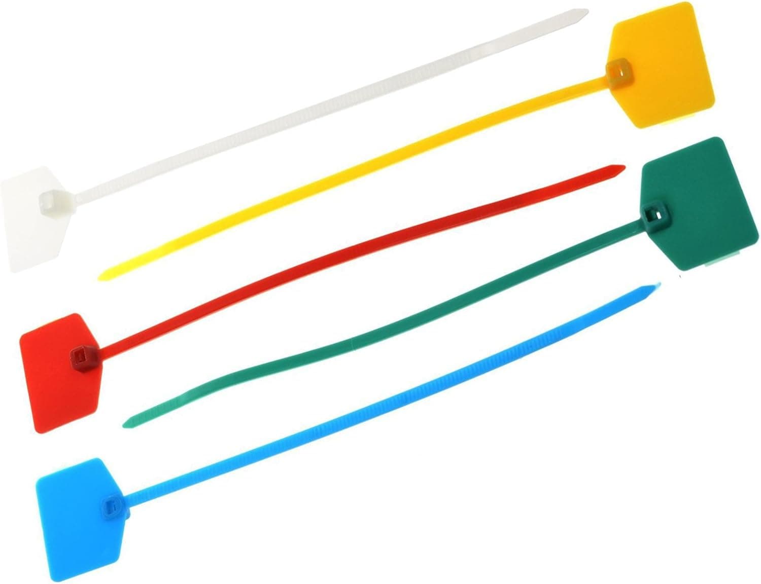 Ogrmar 50pcs Cable Label Mark Tag/Ethernet Wire Zip Ties Cable with Marking Label (Multicolored)