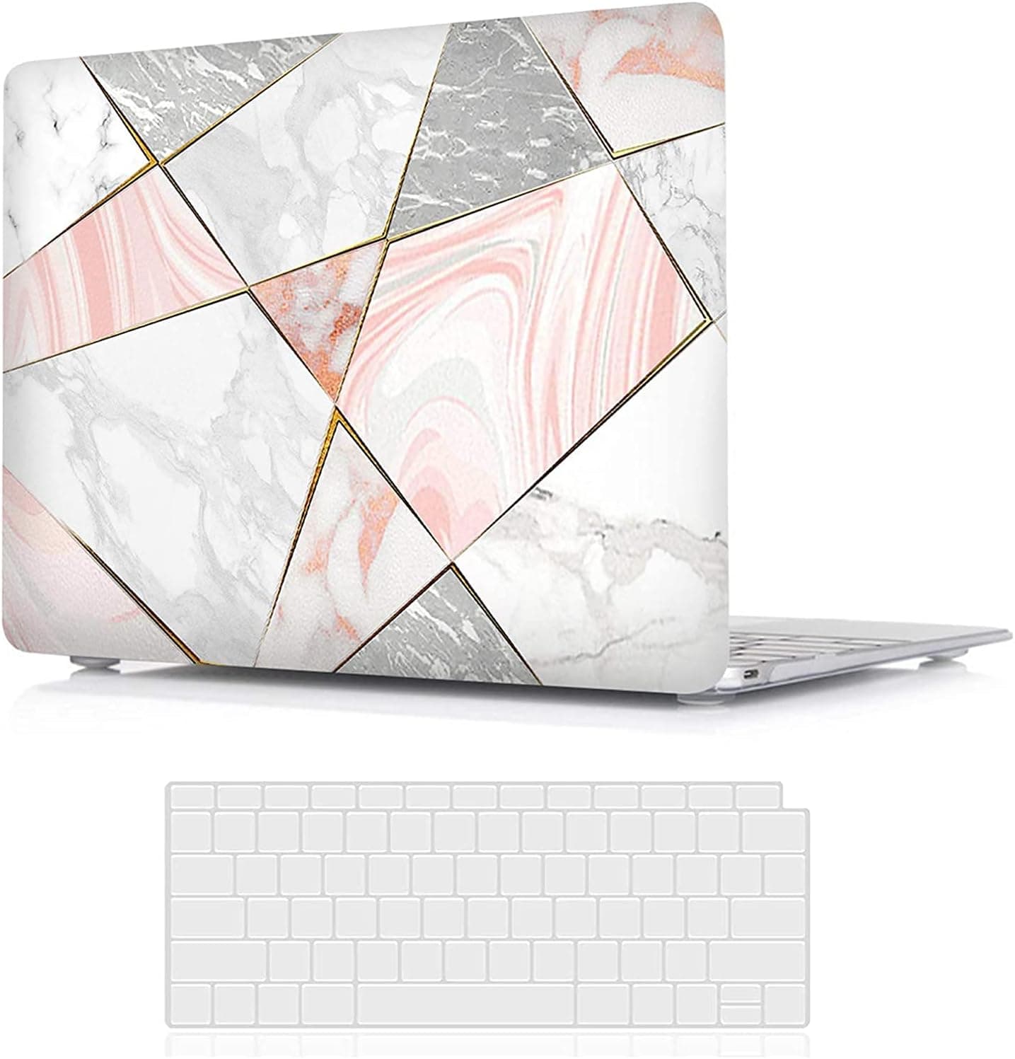 Valkit MacBook Pro 15 inch Case 2019 2018 2017 2016 Release A1990 A1707, Plastic Hard Shell Case Only Compatible with Apple Mac Pro 15 Touch Bar, Rose Gold Marble