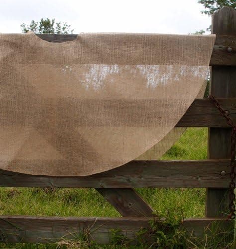 Burlap Tree Skirt - 60" Diameter + 2 Burlap Coffee Bags