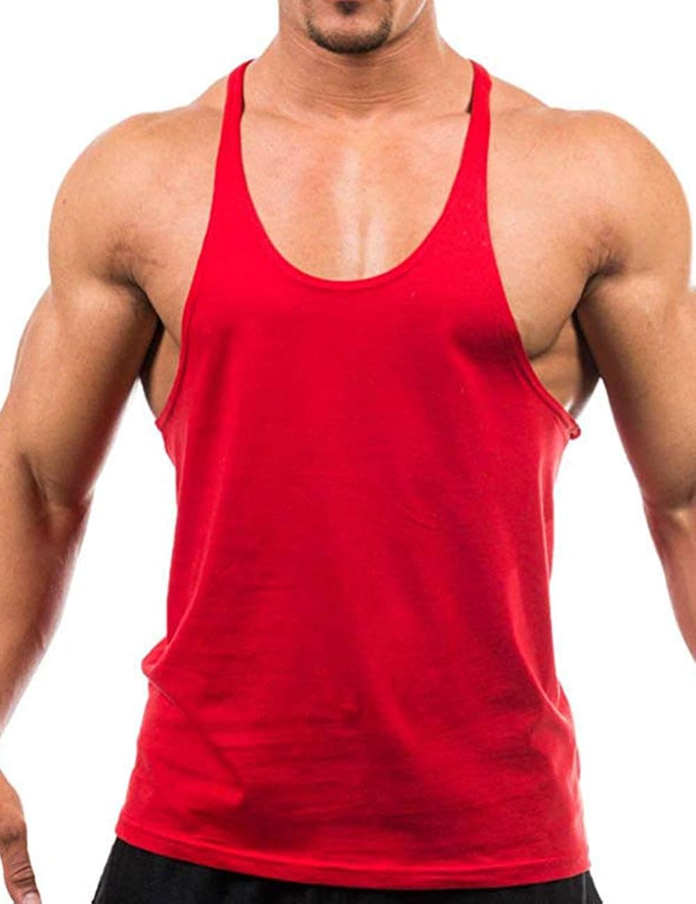 MIZOK Men's Bodybuilding Athletic Gym Workout Stringer Y-Back Tank Top
