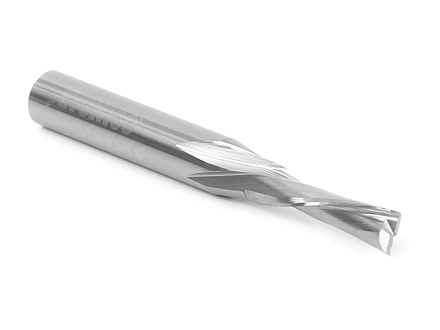 Yonico Downcut Router Bits Spiral 2 Flute Solid Carbide CNC Low Helix End Mill 3/16-Inch Dia 1/4-Inch Shank 36212-SC