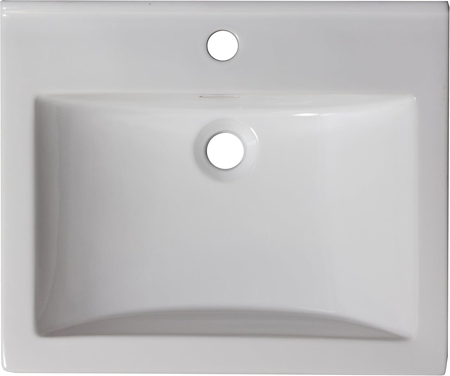 American Imaginations AI-5-1319 Ceramic Top for Single Hole Faucet, 21-Inch x 18.5-Inch, White