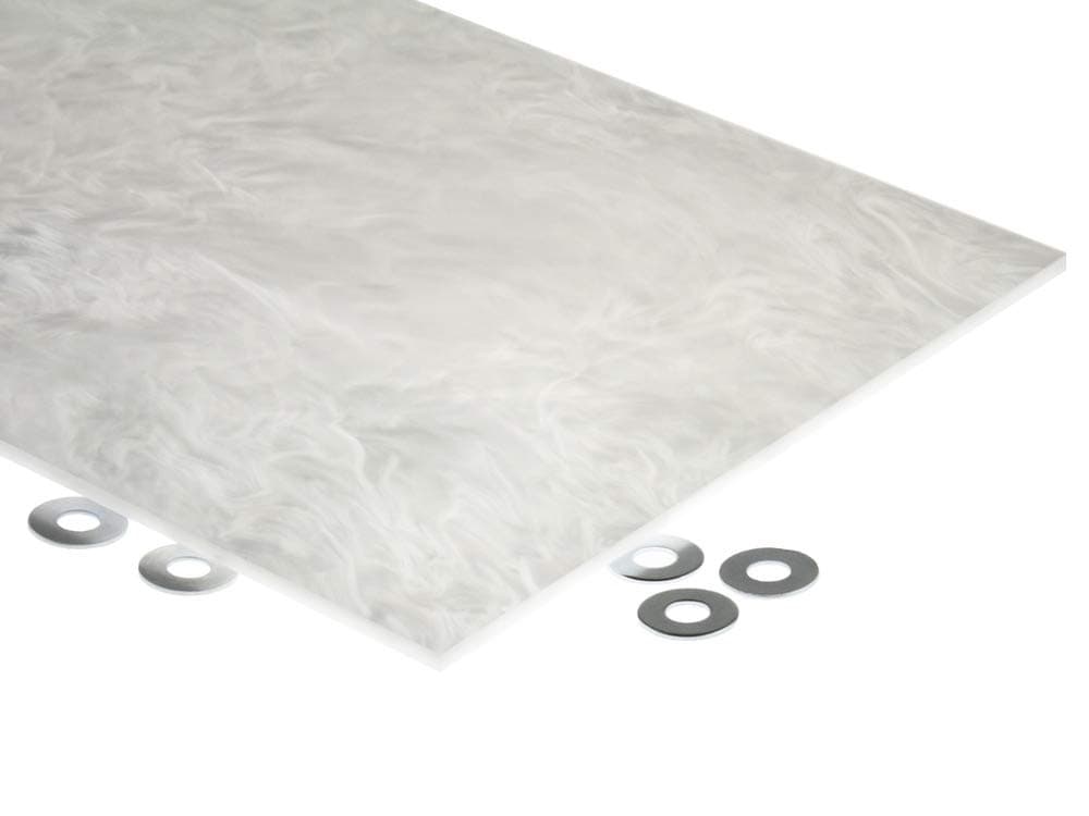 Duyoku 1/8" White Marble Acrylic Sheet 12"x12" Cast Plexiglass 3mm Thick AZM