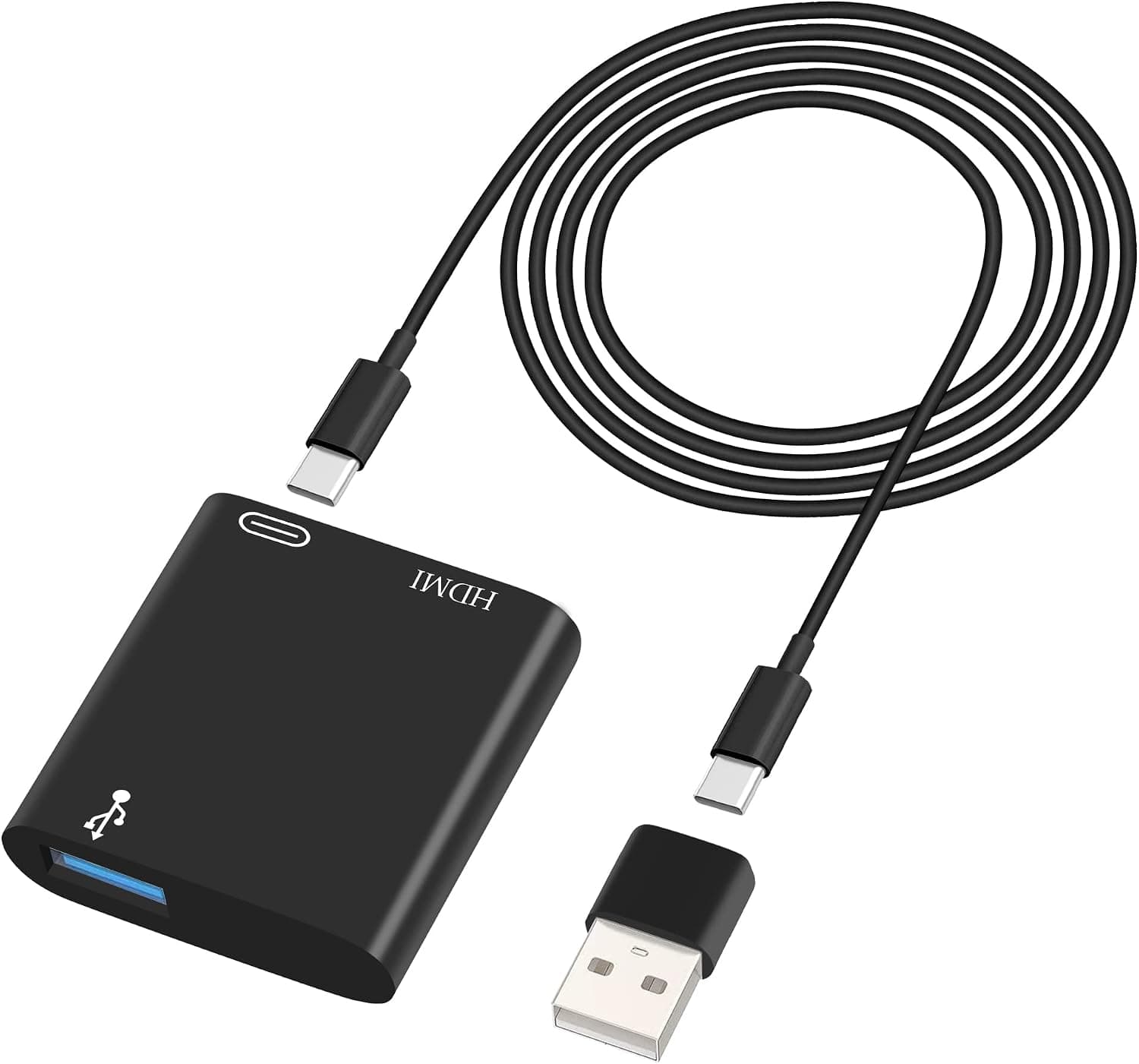 HIEbee USB C to HDMI Adapter, USB C Digital AV Adapter 1080P Video & Audio Sync Screen iPhone to hdmi Adapter with Charging Port to TV Projector Monitor only Support iOS System