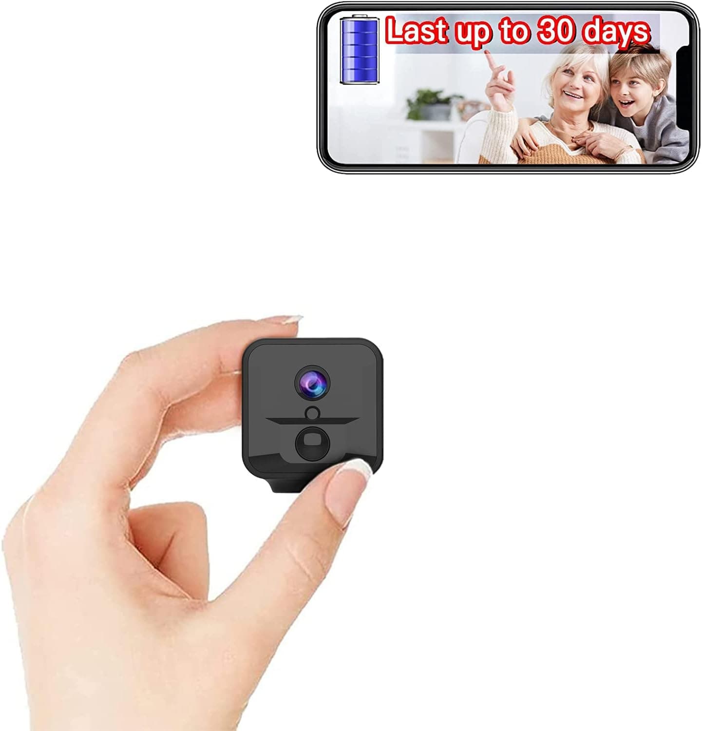 FYLCTEI Spy Camera Hidden Camera 1080P WiFi Wireless Camera, Portable 2600mAh Rechargeable Mini Camera with Motion Detection Night Vision Nanny Cam for Home Indoor Outdoor Security