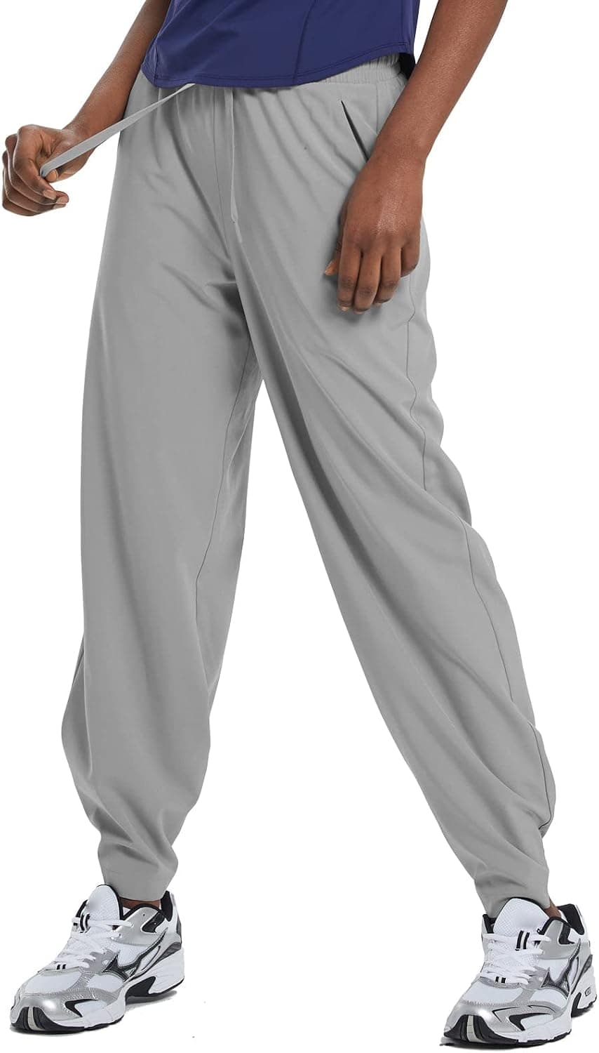 BALEAF Women's Joggers Pants Lightweight Hiking Running Pants with Zipper Pockets