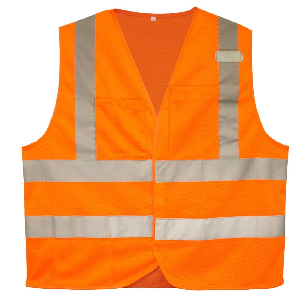 Cordova V230PFR4XL Type R, Class II, Limited FR Orange Mesh Vest, Hook & Loop Closure, 2-Inch Silver Reflective Tape, One Inside Lower Pocket & One Outside Chest Pocket, Mic Tab, 4X-Large