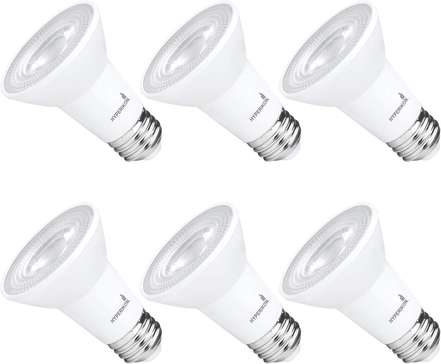 Hyperikon PAR20 LED Bulb Dimmable, 8W=50W, CRI 90+ Flood Light, E26, UL, Energy Star, Warm White, 6 Pack