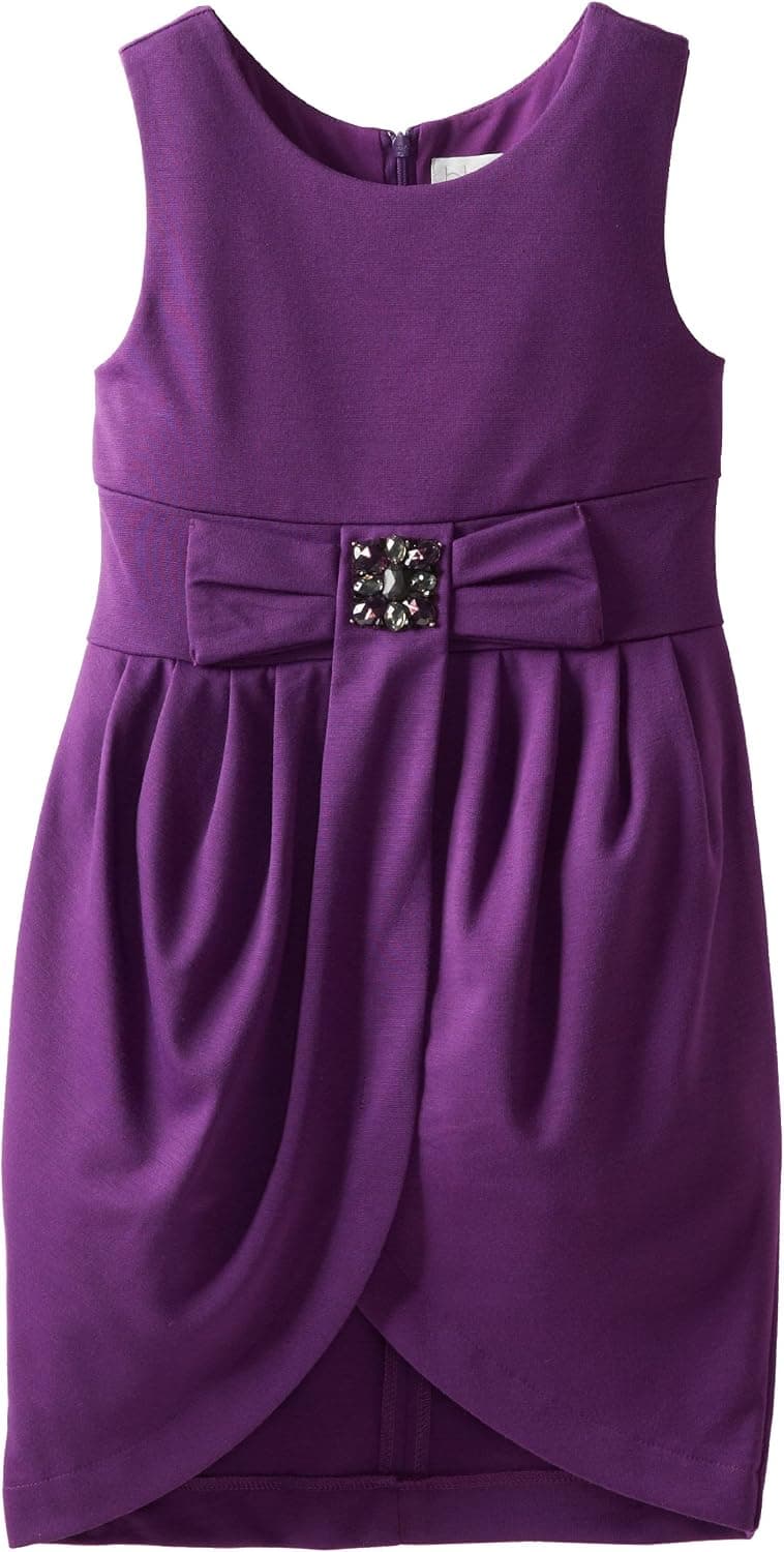 Blush by Us Angels Big Girls' Ponte with Bow Dress