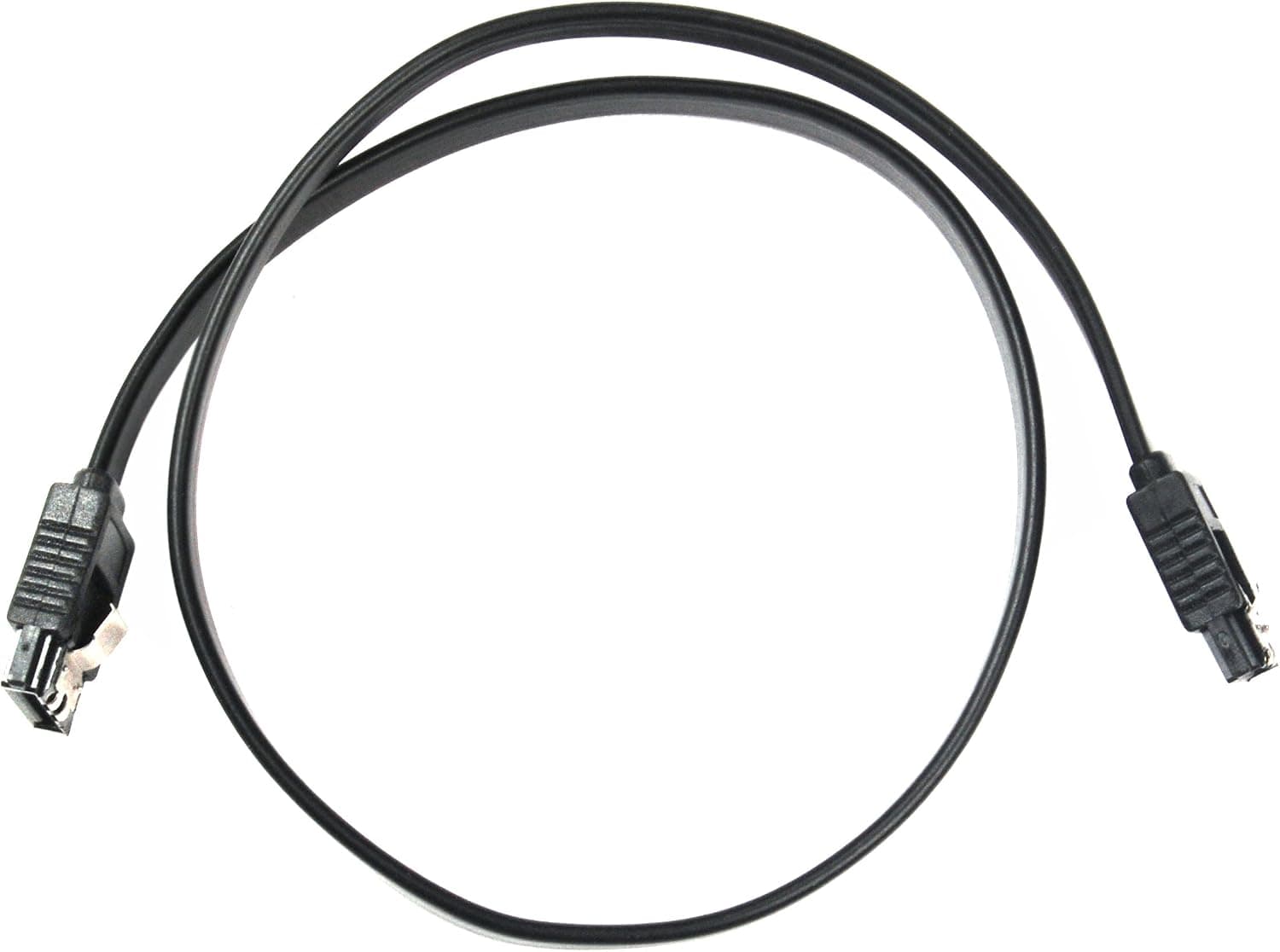 WOVTE Sata Cable, 18 Inch SATA III 6.0 Gbps Cable with Locking Latch Black Single Pack