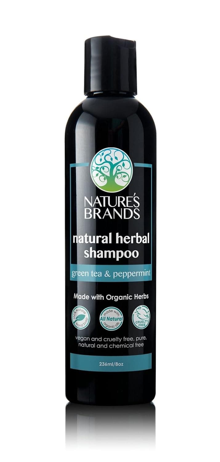 Herbal Choice Mari Natural Shampoo Green Tea & Peppermint 236ml/8oz Squeeze Bottle (Made with Organic)